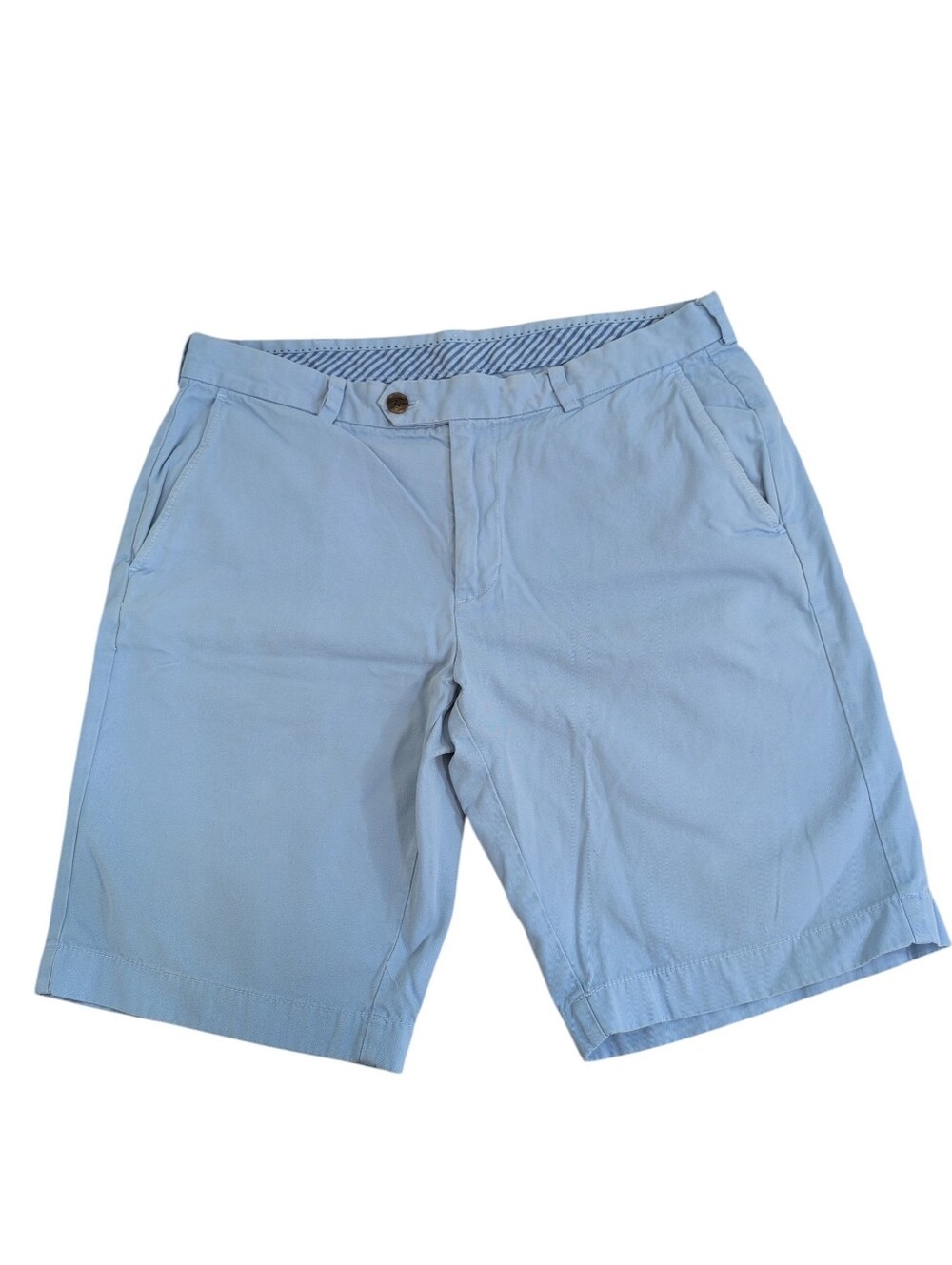 Brooks Brothers Bermuda Shorts, 100% Cotton, Pockets, Blue, Men's 35